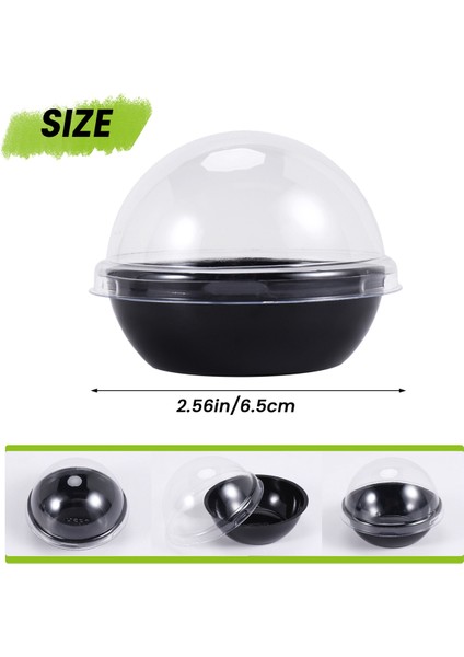 50 Paket Şeffaf Plastik Mini Kek Kabı, Mini Çörek Macaron Için Kubbe Kapaklı Bireysel Ambalaj Işleme Kutuları (Yurt Dışından) fırsatları