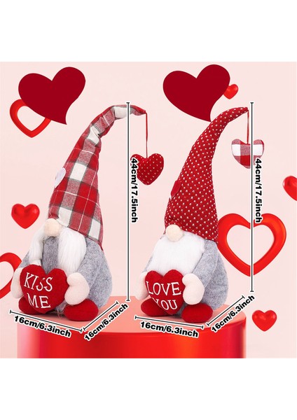 Sevgililer Günü Gnome Dekoru - 2pcs Valentine Gnomes Peluş Ana Masa Süslemeleri, Mr. Mrs. Sweet Isveç Gnome (Yurt Dışından) modelleri