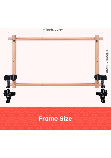 Dönen Ahşap Çapraz Sap Çerçevesi - Klipsli, Ayarlanabilir Büyük Nakış Kasnak Tutucu, Dikiş El Sanatları Için Uygun (Yurt Dışından) fiyatları