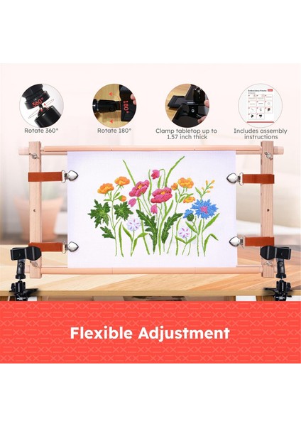 Dönen Ahşap Çapraz Sap Çerçevesi - Klipsli, Ayarlanabilir Büyük Nakış Kasnak Tutucu, Dikiş El Sanatları Için Uygun (Yurt Dışından) modelleri