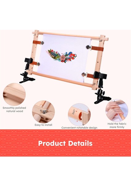 Dönen Ahşap Çapraz Sap Çerçevesi - Klipsli, Ayarlanabilir Büyük Nakış Kasnak Tutucu, Dikiş El Sanatları Için Uygun (Yurt Dışından) indirimleri