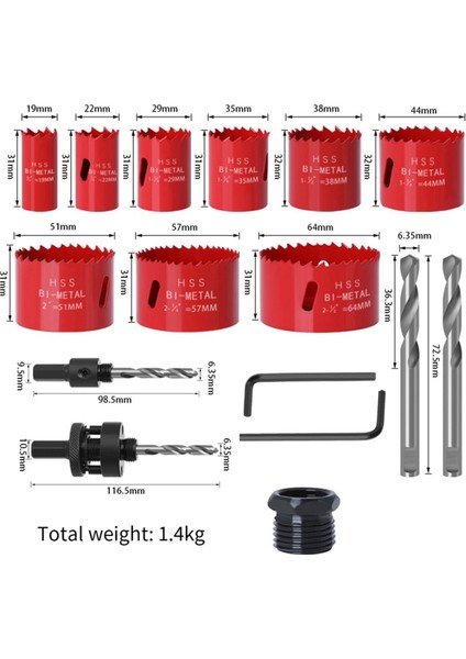 M42 Bimetallic Reamer 14PC Plastik Kutu Set Ahşap Işleme Matkap Pvc Alçıt (Yurt Dışından) fırsatları