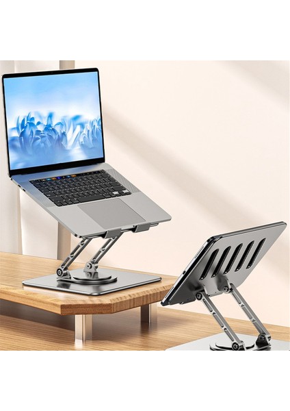 Dizüstü Bilgisayar Stand Katlanabilir 360 ° Döner Defter Tutucu Kaldırılabilir Alüminyum Alaşım Standı 7-17 Inç Dizüstü Bilgisayar (Yurt Dışından)