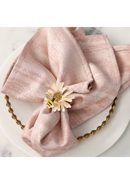 Arı Çiçeği Altın Peçete Yüzükleri, Yaz Tatlı Tatil Peçete Yüzükleri 4 Parçalı Set, Peçeteli Bez, Düğün Için Peçete Tokası (Yurt Dışından) indirimleri