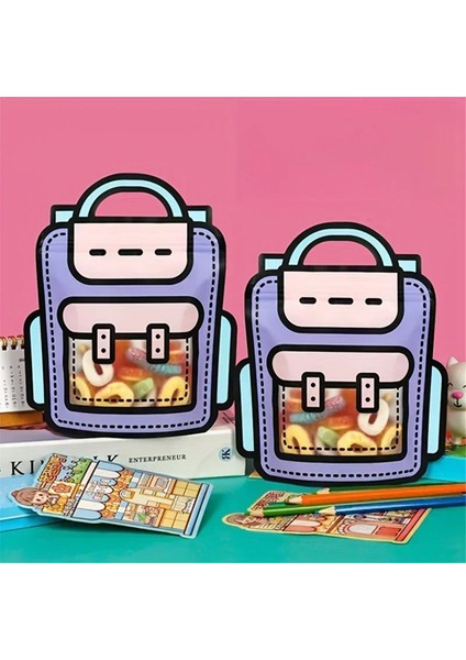 40PCS Hediyeler Ambalaj Çantaları Çizgi Film Okul Çantası Şekeri Şeker Atıştırmalık Çocuklar Için Self Kilit Çantaları Doğum Günü Partisi Dekorlar Hediyeler, A (Yurt Dışından) fiyatları