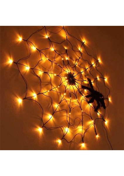 Cadılar Bayramı Dekorasyonları LED Işıklar Örümcek Web Dekorasyon Duvar Mesh Işıkları Uzaktan Kontrol Cadılar Bayramı Atmosfer Işıkları A (Yurt Dışından) fiyatları