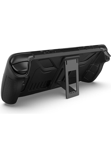 Steam Güverte Koruyucu Koruyucu Kılıf-Anti-Fall, Anti-Slip, Yumuşak Silikon Kapak+Katlanır Stand Oyunu Konsol Aksesuarları Siyah (Yurt Dışından)