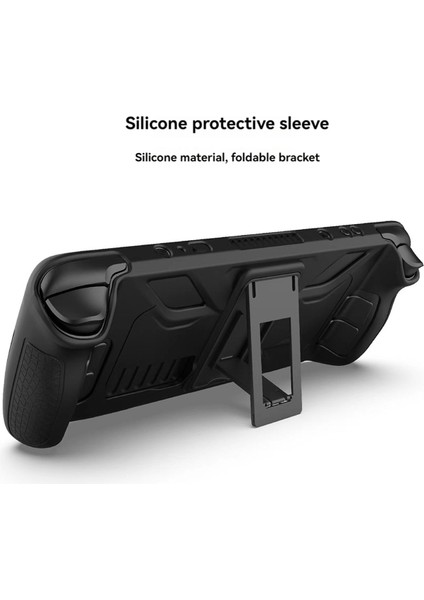 Steam Güverte Koruyucu Koruyucu Kılıf-Anti-Fall, Anti-Slip, Yumuşak Silikon Kapak+Katlanır Stand Oyunu Konsol Aksesuarları Siyah (Yurt Dışından) modelleri