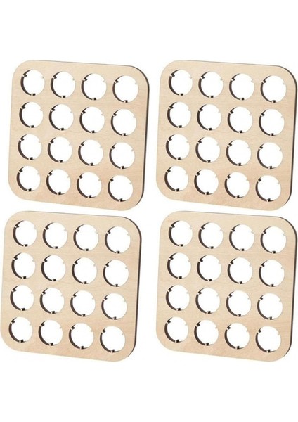 4 Adet Ahşap Bira Şişesi Kapağı Ekran Stantları, 16 Yuvalı Navajo Koleksiyon Bardak Altlıkları, 4.33X4.33 Koleksiyoncu Için Kare Organizatör (Yurt Dışından)