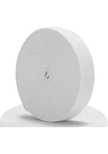Beyaz Dikiş Elastik Bant 40M 3/4 Inç Örgü Elastik Makara Ağır Stretch Dikiş El Sanatları Için Yüksek Elastikiyet Kayışı Malzemesi (Yurt Dışından)