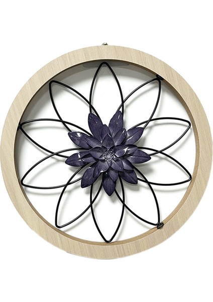 1pcs Ultra Kalınlıkta Rustik Duvar Dekoru, Ahşap Çerçeve Demir Çiçek Çiftlik Evi, Açık Hava Için Asılı Dekorasyon, Yatak Odası Mor (Yurt Dışından)