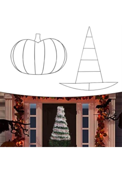 2pcs Cadılar Bayramı Balkabağı/cadı Şapkası Metal Tel, Cadılar Bayramı Için Cadılar Için Metal Teli Yeni Yıl Duvar Kapısı Dekorları (Yurt Dışından) modelleri