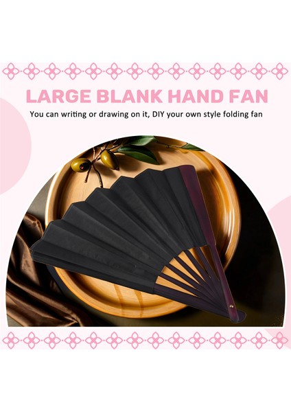 Erkek 33 cm Için Katlanır Boş El Fanı Kaligrafi Yazma Dans Fanı - Siyah (Yurt Dışından) indirimleri