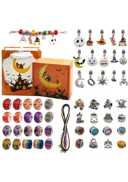 Cadılar Bayramı Tavsiye 2024 Kız Dıy Bilezik Yapma Kiti Çocuklar Için Yetişkin Cadılar Bayramı Geri Sayım Takvim Hediyeleri (Yurt Dışından)