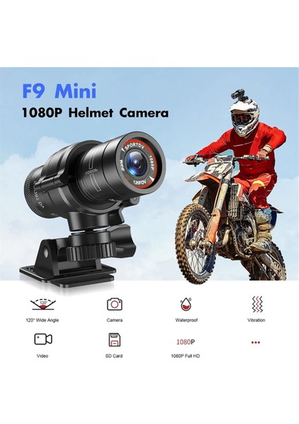 F9 1080P Spor Kamera Kamera Su Geçirmez Mini Açık Bisiklet Motosiklet Kask Hd Action Camera Dv Araba Video Kaydedici (Yurt Dışından) fiyatları