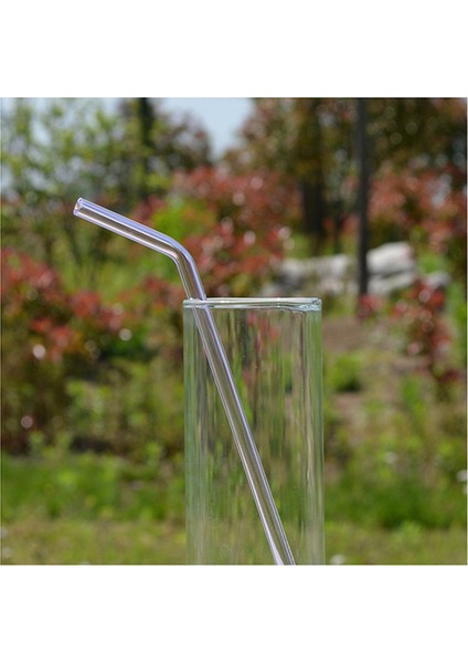 7.08 Inç 8mm Yeniden Kullanılabilir Viraj Cam Içme Kalın Pipetler Düğün Partisi Şeffaf (Yurt Dışından)