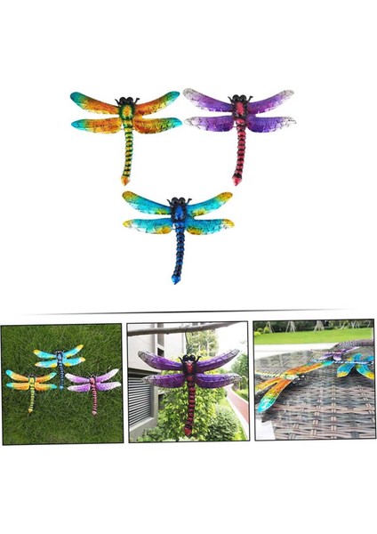 3pcs Yusufçuk Duvar Asılı Metal Yusufçuk Duvar Dekor Dekorases Duvar Sanat Dekor Bahçe Duvar Sanat Süsleme Odası Dekor (Yurt Dışından) fırsatları