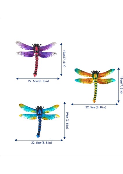 3pcs Yusufçuk Duvar Asılı Metal Yusufçuk Duvar Dekor Dekorases Duvar Sanat Dekor Bahçe Duvar Sanat Süsleme Odası Dekor (Yurt Dışından) indirimleri
