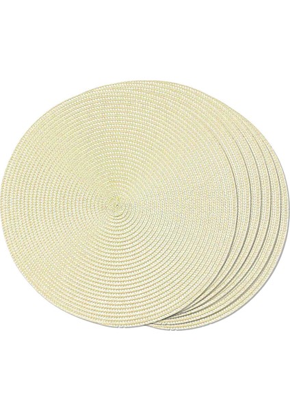 Yuvarlak Örgülü Placemats Yemek Masaları Için 6 Masa Paspasları Dokuma Yıkanabilir Kaymaz Yer Paspasları 15 Inç (Bej) (Yurt Dışından)