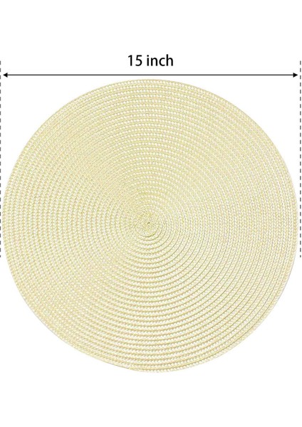 Yuvarlak Örgülü Placemats Yemek Masaları Için 6 Masa Paspasları Dokuma Yıkanabilir Kaymaz Yer Paspasları 15 Inç (Bej) (Yurt Dışından) indirimleri
