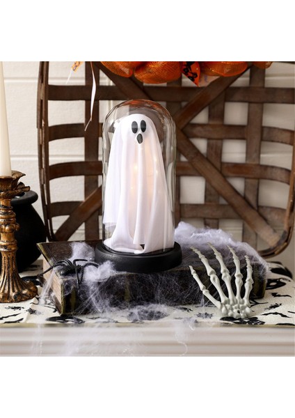 Cadılar Bayramı Dekor Cadılar Bayramı Dekorasyonları Kapalı-Işık Yukarı Hayalet Glass Cloche Lightghost Ev Mutfak Mantel (Yurt Dışından) fiyatları