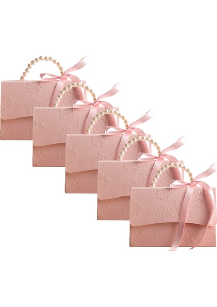 Saten Kurdele ve Inci Saplı Şık Kabartmalı Hediye Kutusu, Sevgililer Günü Hediye Kutusu A (Yurt Dışından)