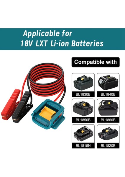 Jumper Kablo Kelepçeleri Makita Lityum Pil 12AWG Taşınabilir Güç Soketi Lityum Pil Jumper Marş Standı (Yurt Dışından) indirimleri
