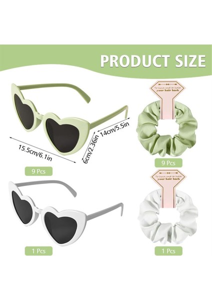 10PCS Düğün Nedime Hediyeleri Saç Bağları Scrunchies Kalp Şekleli Güneş Gözlüğü Bekarlık Hen Partisi Gelin Favorileri (Yurt Dışından) fiyatları