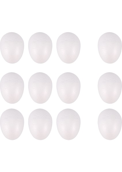 12 Paket 3 Inç Paskalya Köpük Yumurta Beyaz Strafor Yumurta Zanaat Yumurta Köpüğü Doğal Polistiren Yumurta Köpük El Yapımı Yumurta Topu (Yurt Dışından)