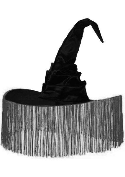 Cadı Şapkası Geniş Sikizli Şapka Siyah Çarpık Sihirbaz Şapkası Tatiller Cosplay Carnival Cadılar Bayramı Dekorasyonları (Yurt Dışından)