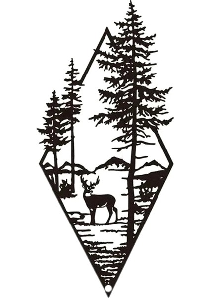 Metal Geyik Asılı Kolye Sanat Boya Hayvan Asma El Sanatları El Sanatları Sanat Duvar Süsleri Duvar Dekor B (Yurt Dışından)