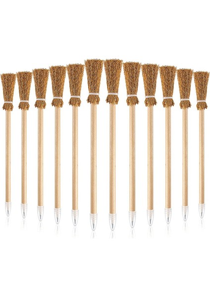12 Pcs Cadılar Bayramı Süpürge Beyaz Kalemleri Için Cadı Süpürge Kalemleri Cadılar Bayramı Partisi Cadı Süpürge Prop Yazma (Yurt Dışından)