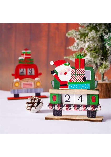 Noel Advent-Malendar Santa Masaüstü Süsleri Ahşap Noel Geri Sayım Takvimi Şenlikli Ana Sayfa Masa Süslemeleri (Yurt Dışından) fırsatları