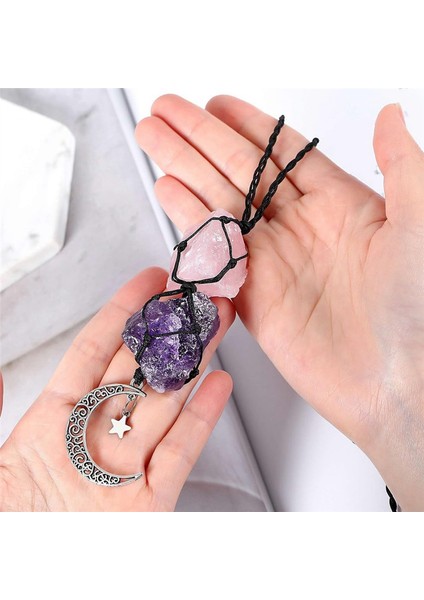 Asma Aksesuarlar Gül Kuvars ve Dikiz Aynası Süslemeleri Sarkan Ay Yıldız El Yapımı Asılı Süslemeler (Yurt Dışından) fırsatları