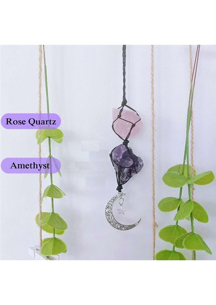 Asma Aksesuarlar Gül Kuvars ve Dikiz Aynası Süslemeleri Sarkan Ay Yıldız El Yapımı Asılı Süslemeler (Yurt Dışından) indirimleri