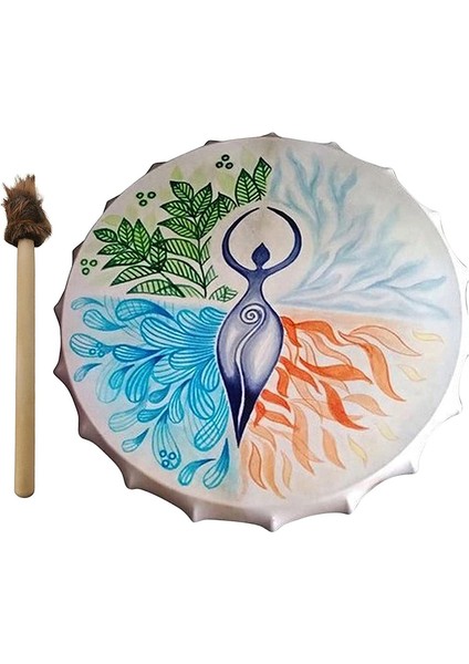 10 Inç Şaman Davul - El Yapımı Şamanik Davul Ana Toprak/doğadan Sesler, Ses Iyileştirme (Yurt Dışından)