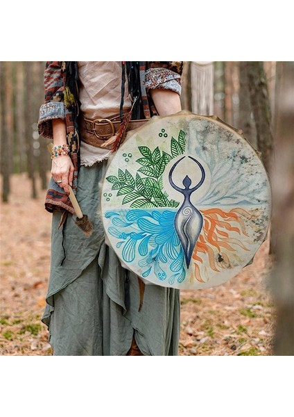 10 Inç Şaman Davul - El Yapımı Şamanik Davul Ana Toprak/doğadan Sesler, Ses Iyileştirme (Yurt Dışından) indirimleri