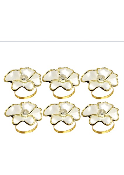 Çiçek Peçete Halkaları, Kağıt Peçeteler ve 6 Kişilik Masa Bezleri Için Zarif Peçete Sahipleri, Bir (Yurt Dışından)