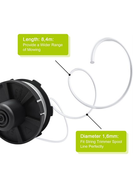 Makita Çim Düzeltici Için Iplik Makaraları, 4 Adet Çim Düzeltici Kablosu, Uzunluk 8.4 M, Çap 1.6 mm Kapak ve Yaylı (Yurt Dışından) indirimleri