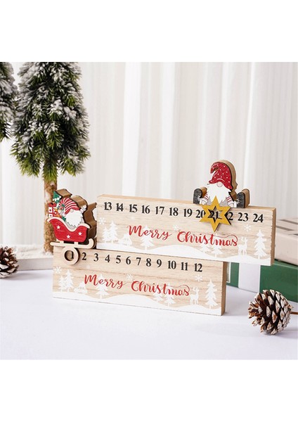 Noel Geri Sayım Takvimi Ahşap Noel Tatil Ahşap Advent-Malendar Geri Sayım Süsleme Santa-Medeff Takvimi (Yurt Dışından) fiyatları
