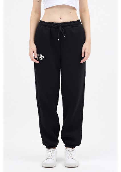 Siyah Yazı Nakışlı Kadın Jogger Eşofman Altı 9219M modelleri