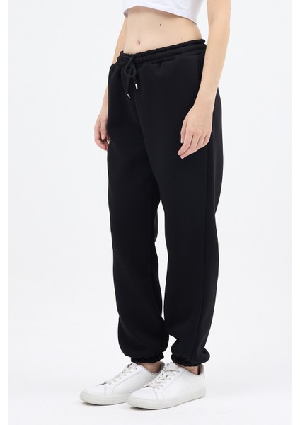Siyah Yazı Nakışlı Kadın Jogger Eşofman Altı 9219M fırsatları