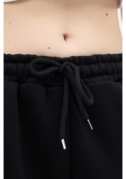 Siyah Yazı Nakışlı Kadın Jogger Eşofman Altı 9219M indirimleri