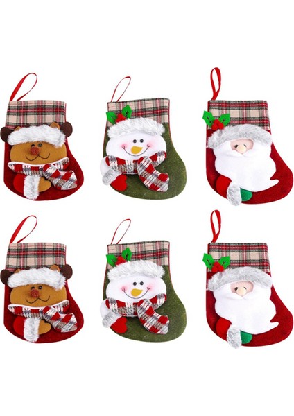 Noel Çoraplar Şeker Hediye Çantası 3D Santa Snowman-Elk Çorap Dekorasyonu (Yurt Dışından)