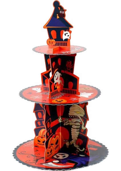 Festival Cadılar Bayramı Tatlı Standı Ürkütücü Cadılar Bayramı Cupcake Stand Tower Kabak Karton Tatlı Tutucu Tepsi Dekorasyonu B (Yurt Dışından) indirimleri
