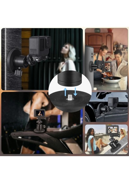 Manyetik Emme Braket Baskı 1/4 Inç Vidalı Iplik Deliği Hareketi 360 ° Ballhead Emme Kupası Montaj Kamera Tutucu Kamera (Yurt Dışından) fırsatları