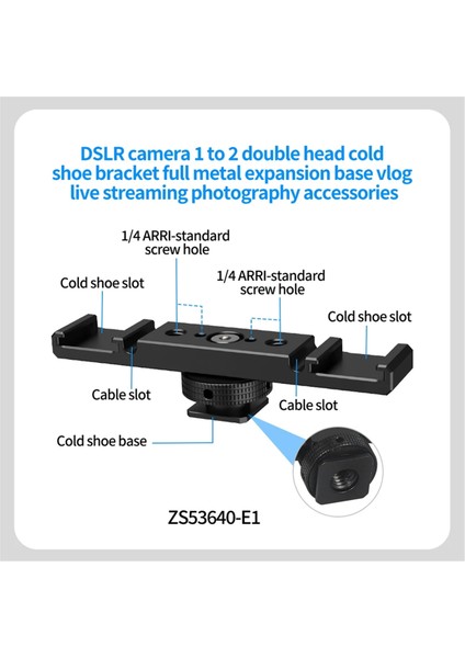 Canon Sony Dslr Kamera Için Çift Soğuk Ayakkabı Montaj Braketi 1/4 Arca (Yurt Dışından) modelleri