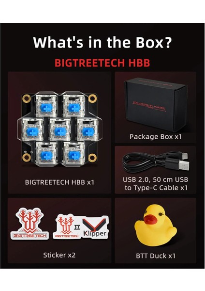 Bıgtreetech Hbb V1.0 Klipper Kontrol Klavyesi Için Kart 7 Makro Düğmeleri Rgb Aydınlatma 3D Yazıcı Voron Için Dıy 2.4 Switchwire (Yurt Dışından) fiyatları