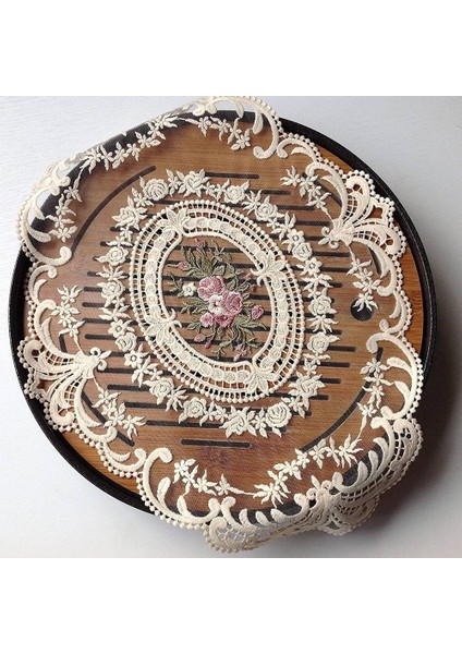 4 Paket Retro Dantel Placemats, Fransız Tığ Işi Doları, El Yapımı Işlemeli Masa Paspasları, 12X16-BEJ Paspas Kupası Matları (Yurt Dışından) fırsatları