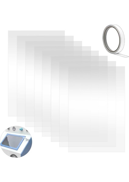 8 Adet Aşındırıcı Patlatma Dolabı Lens Kapağı, Kumblast Dolabı Iç Lens Için 23 x 11 Inç Koruyucu Film (Yurt Dışından) fiyatları